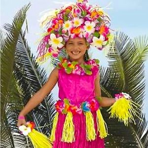 Girls Polynesian/ Hula outfit. Size 4 - Great for dress up / Halloween